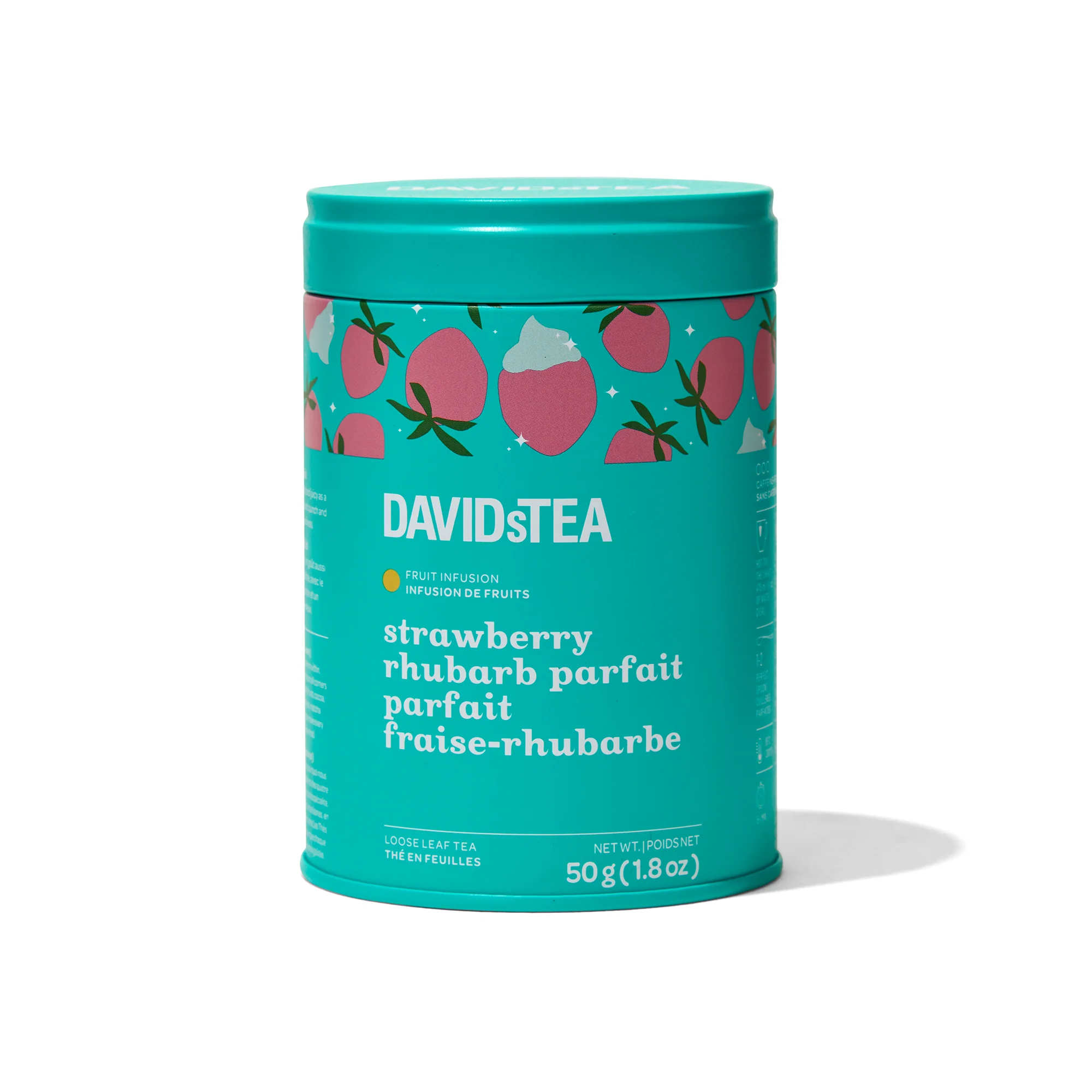 DAVIDsTEA Strawberry Rhubarb Parfait Tea Printed Tin