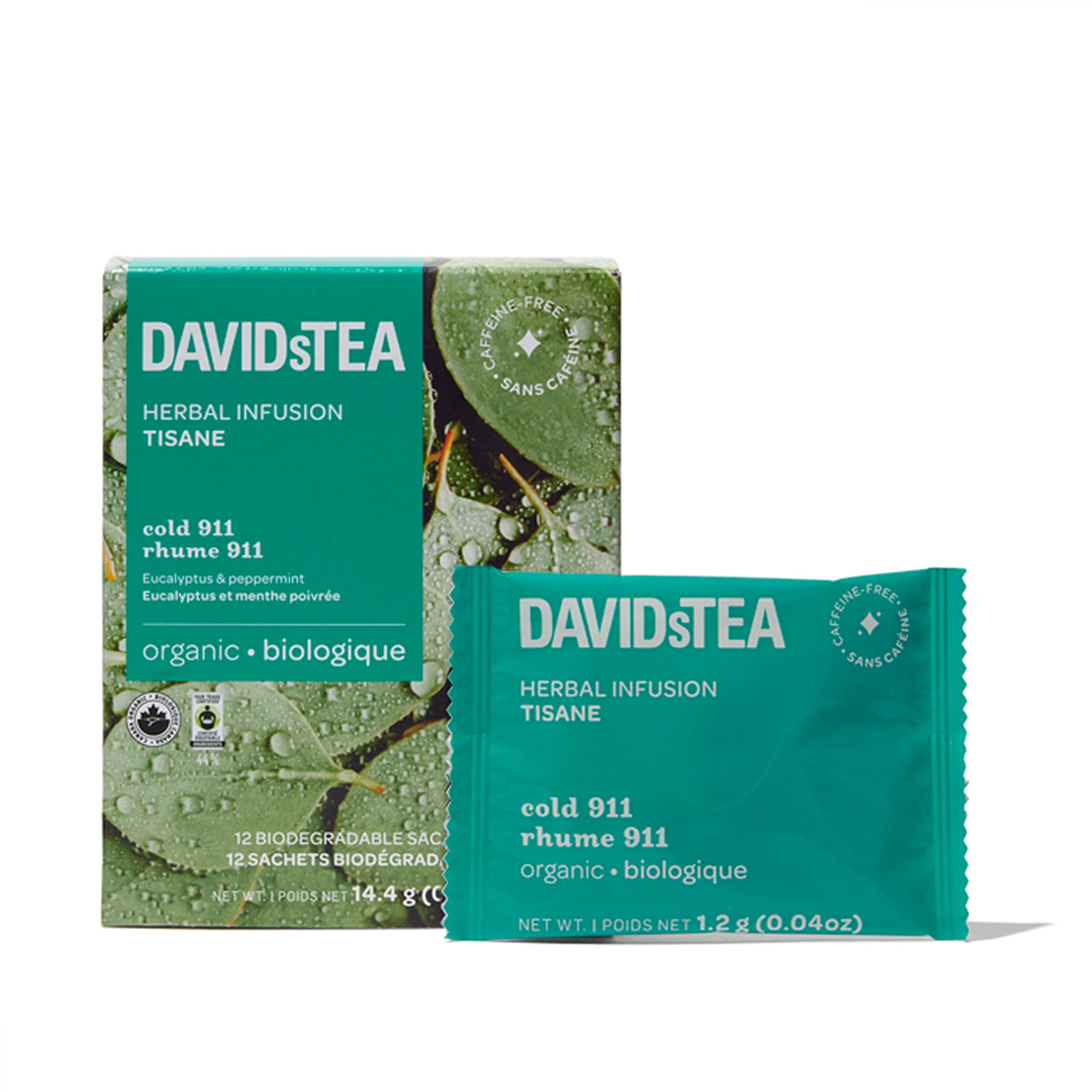 DAVIDsTEA Organic Cold 911 Tea Pack of 12 Sachets — SKU SB-FB6799-9E5E419A5B5553