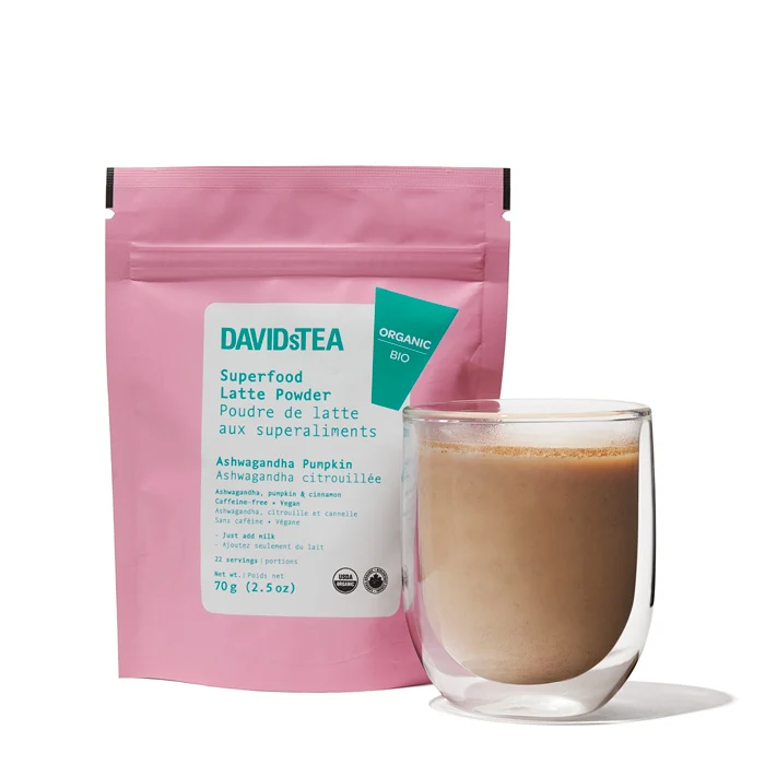DAVIDsTEA Organic Ashwagandha Pumpkin Tea Superfood Latte Powder