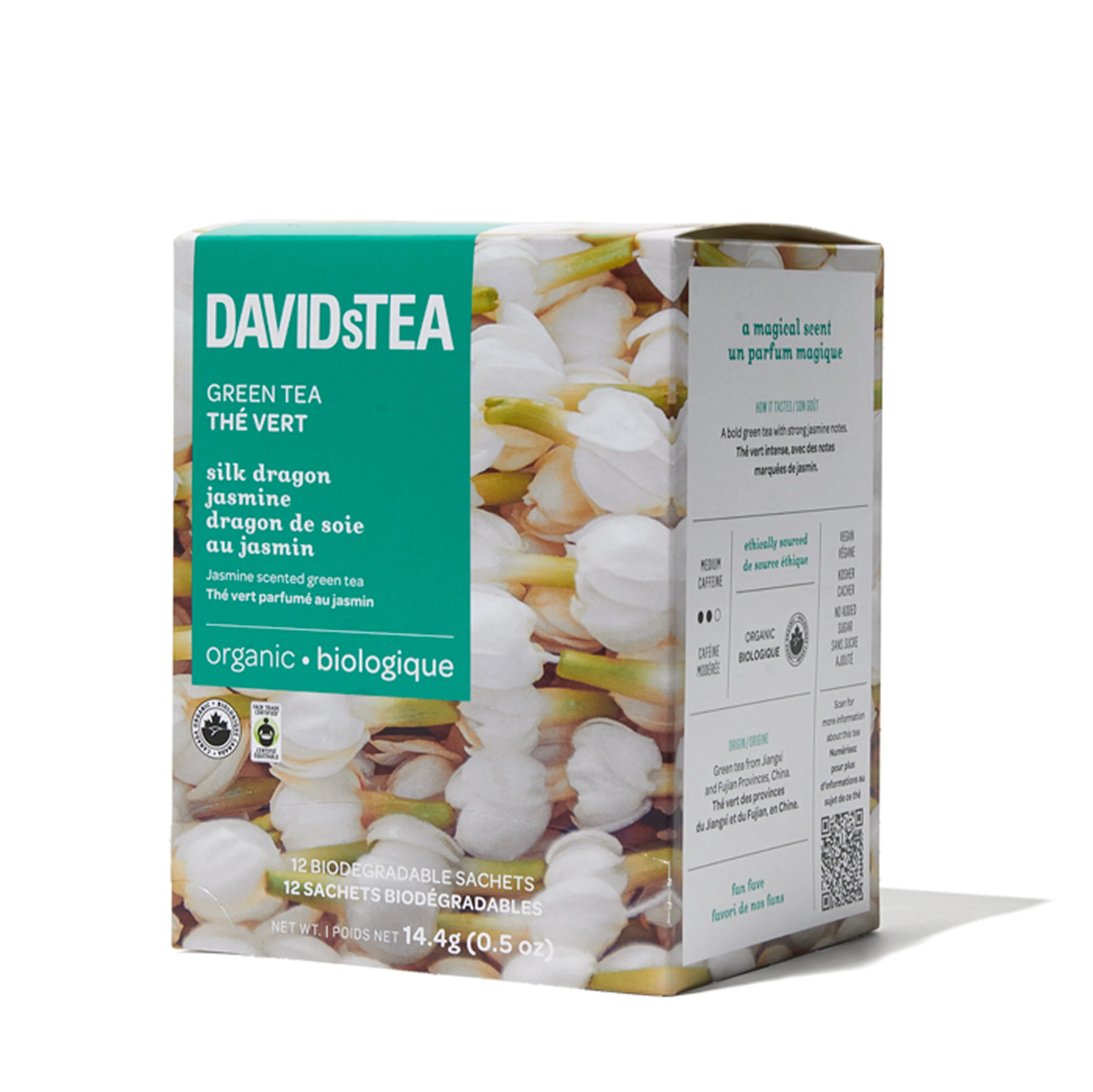DAVIDsTEA Organic Silk Dragon Jasmine Tea Pack of 12 Sachets — SKU SB-FB6799-F7C973F3E605A3 - Image 3