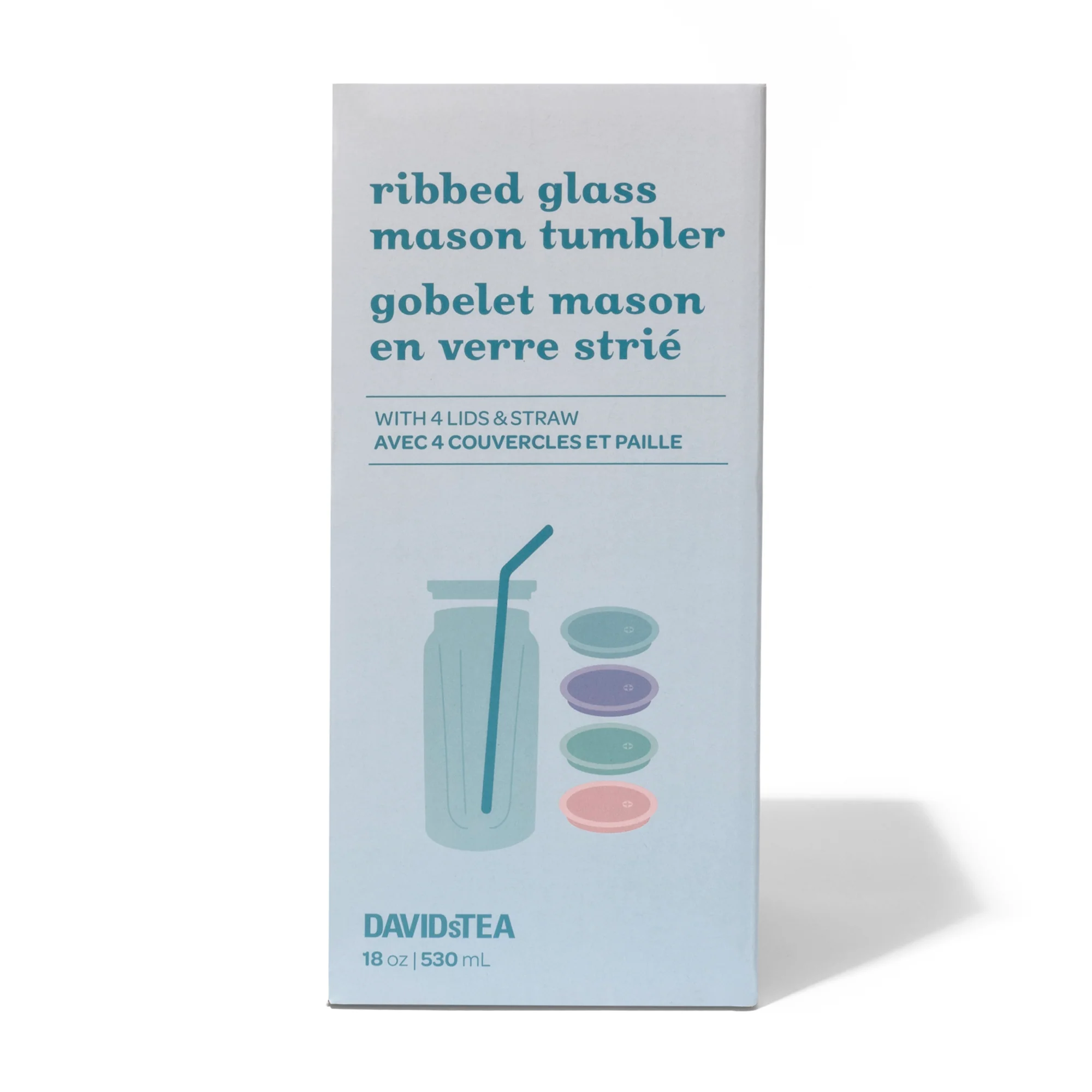 DAVIDsTEA Ribbed Glass Mason Tumbler — SKU SB-FB6799-07D6661B93C3C4 Cup - Image 2
