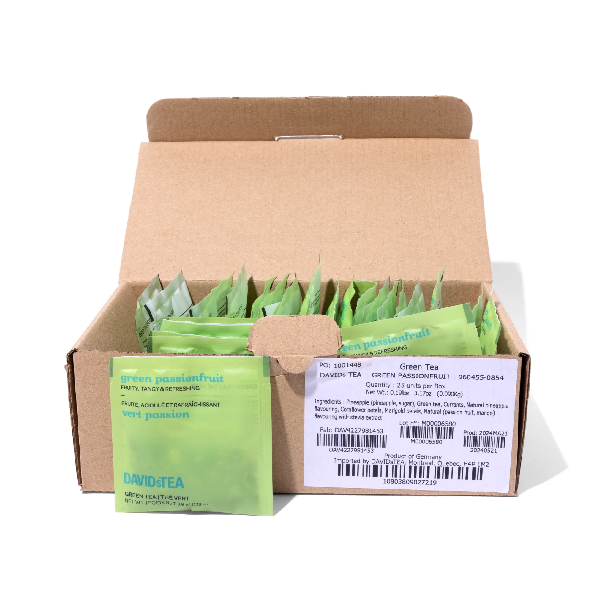 DAVIDsTEA Green Passionfruit Tea Pack of 25 Sachets - Image 3