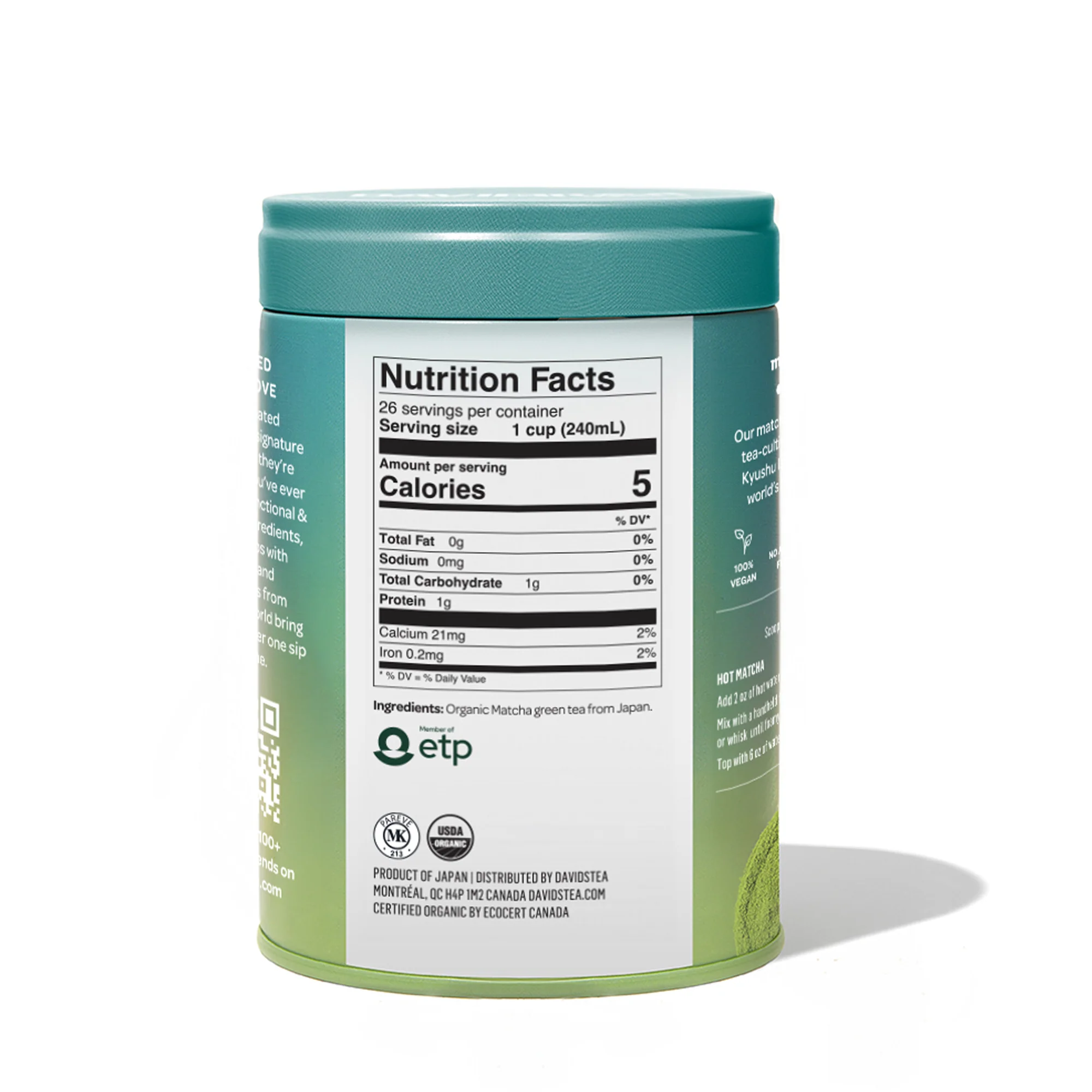 DAVIDsTEA Ceremonial Grade Organic Matcha Matsu Tea Tin - Image 4