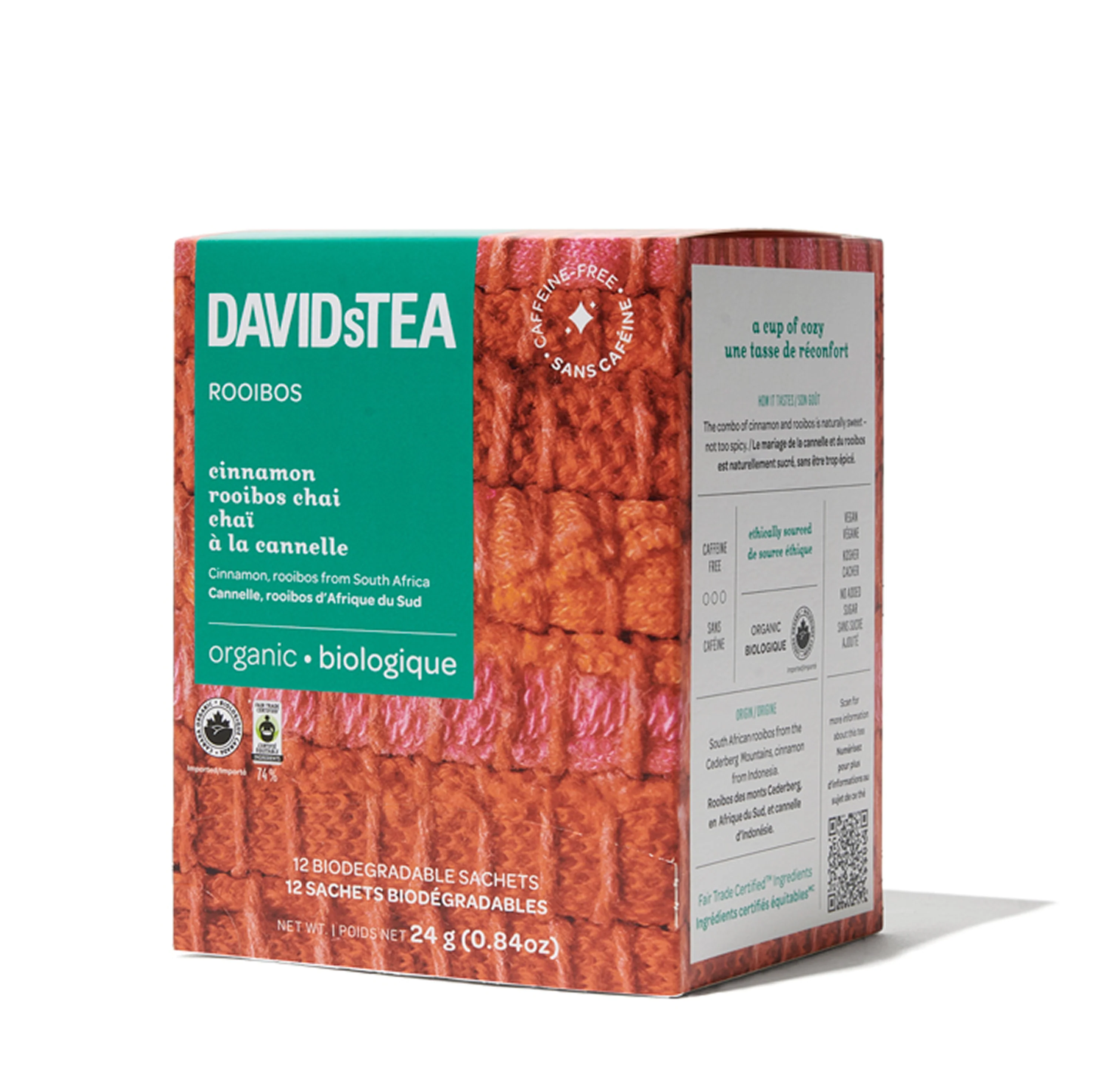 DAVIDsTEA Organic Cinnamon Rooibos Chai Tea Pack of 12 Sachets — SKU SB-FB6799-E66C4CB4A81884 - Image 3