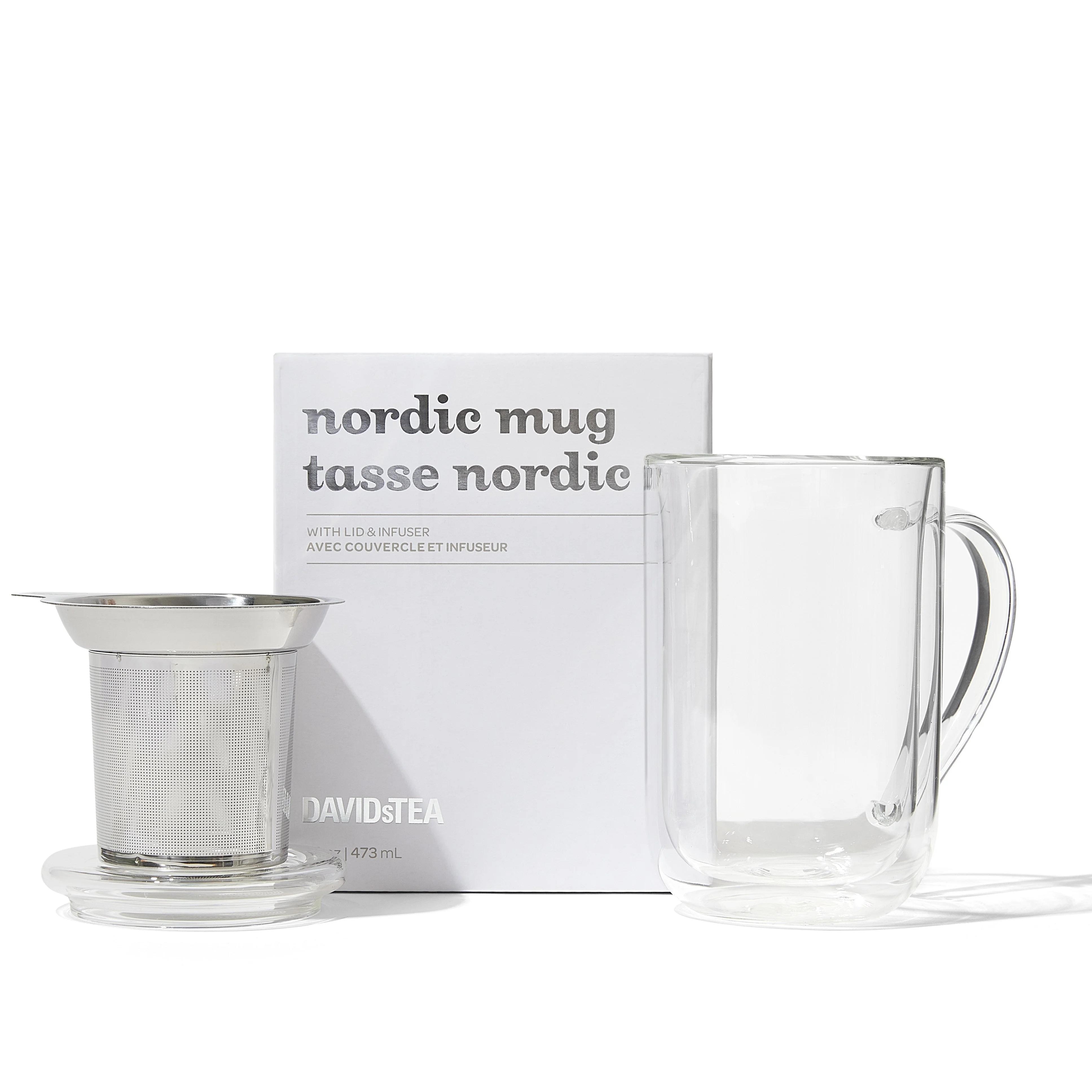 DAVIDsTEA Double Walled Glass Nordic Mug with Infuser — SKU SB-FB6799-91A4AC0043AC98 Cup